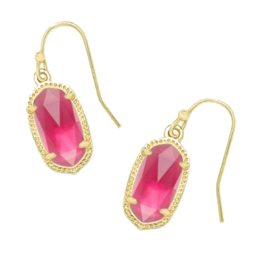 Lee Gold Drop Earrings in Berry Illusion